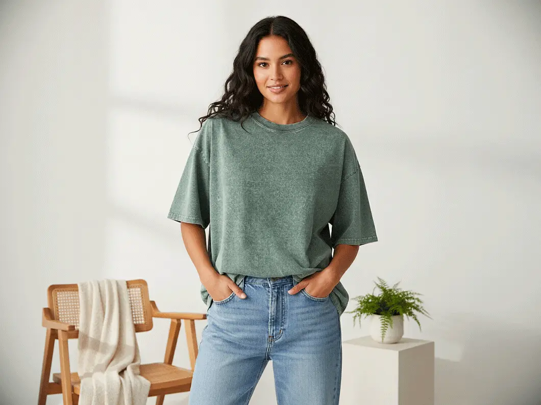 Washed Cotton T-Shirt - View 1