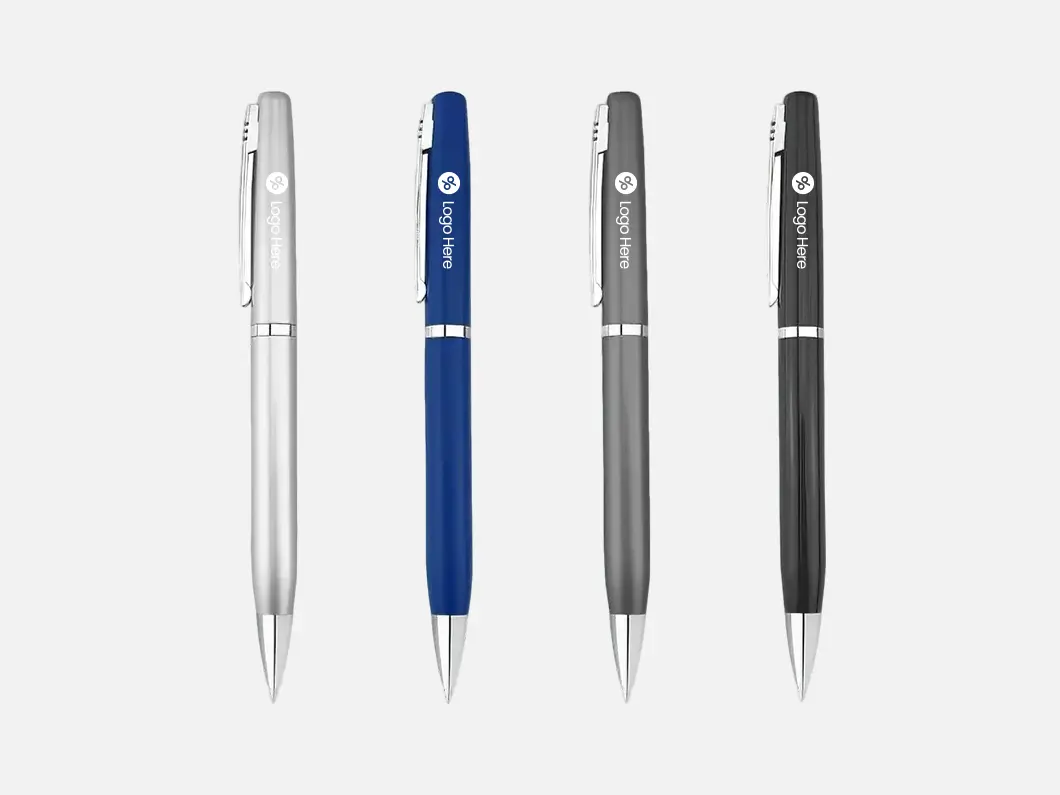 Metal Click Ballpoint Pen with Accent Band
