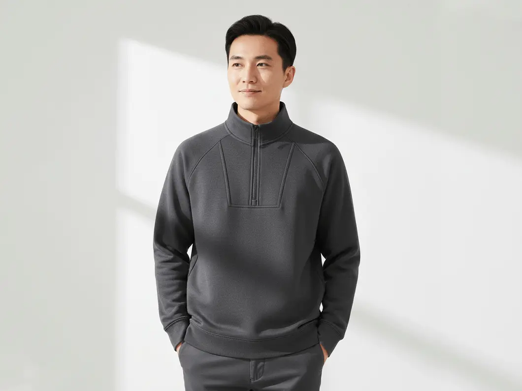 Polished Quarter-Zip Sweatshirt - View 1