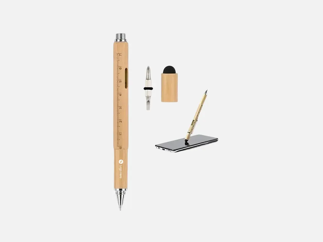 Bamboo Multi-Tool Ballpoint Pen