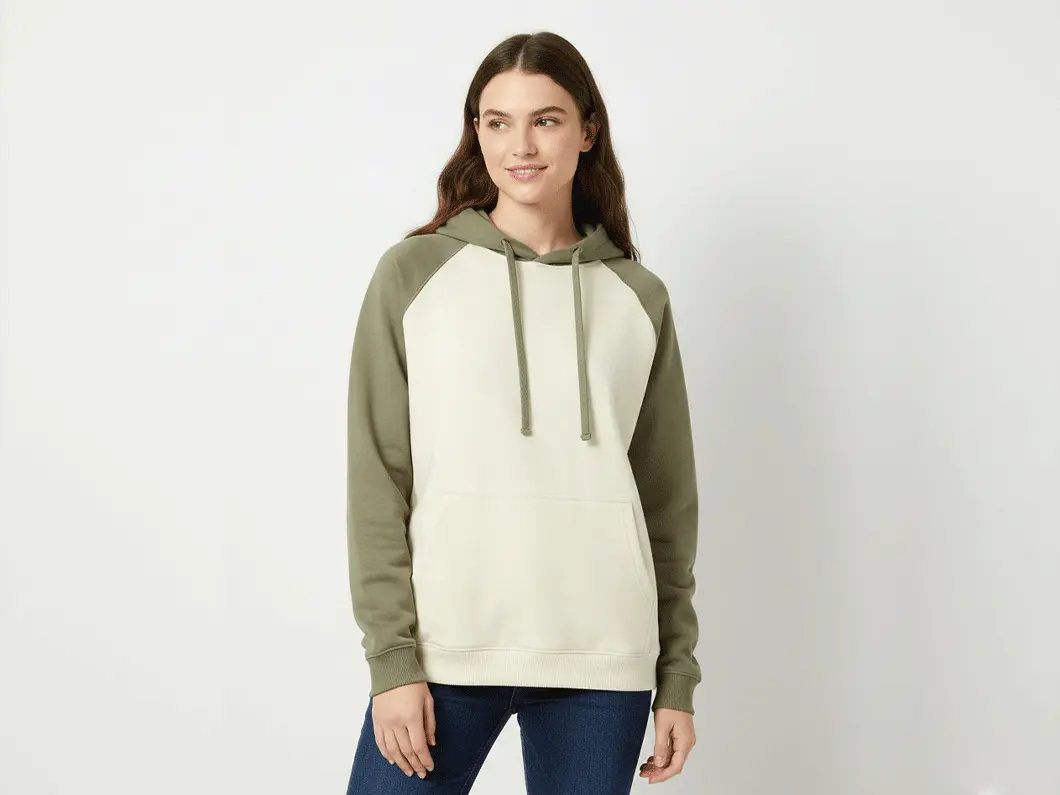 Contrast Raglan Hoodie - View 3