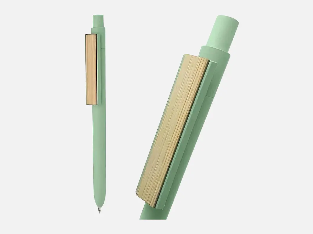 Bamboo Ballpoint Pen with Clip - View 2
