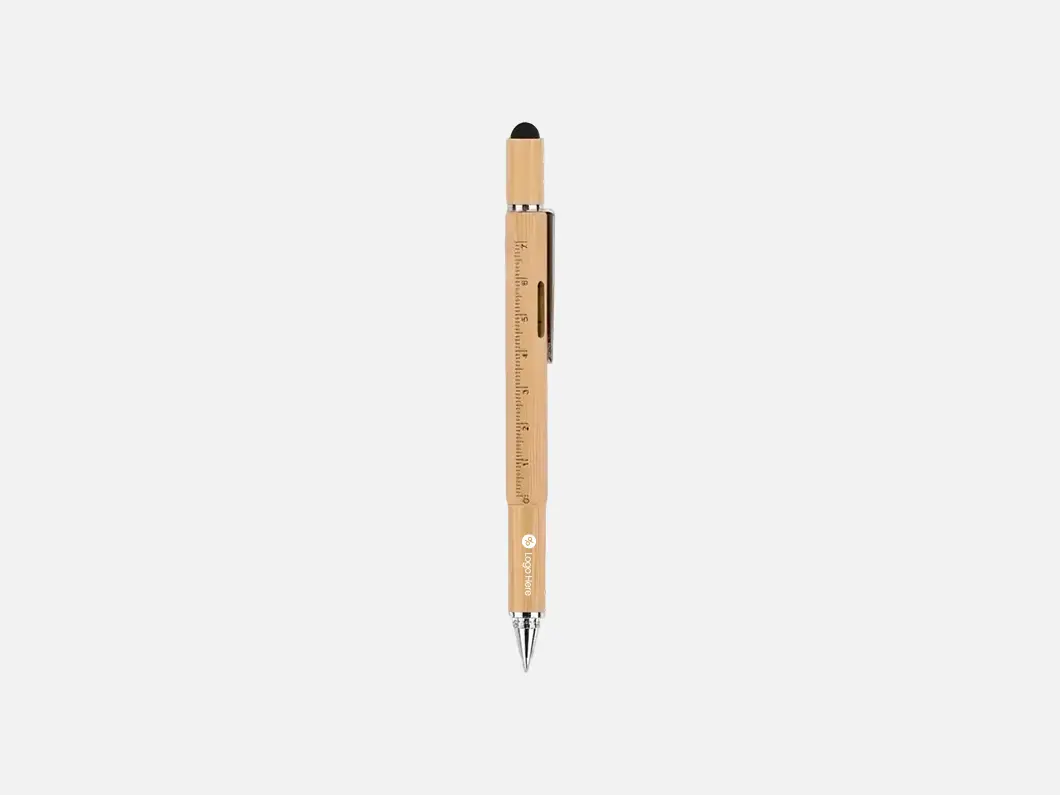 Bamboo Multi-Tool Ballpoint Pen - View 4