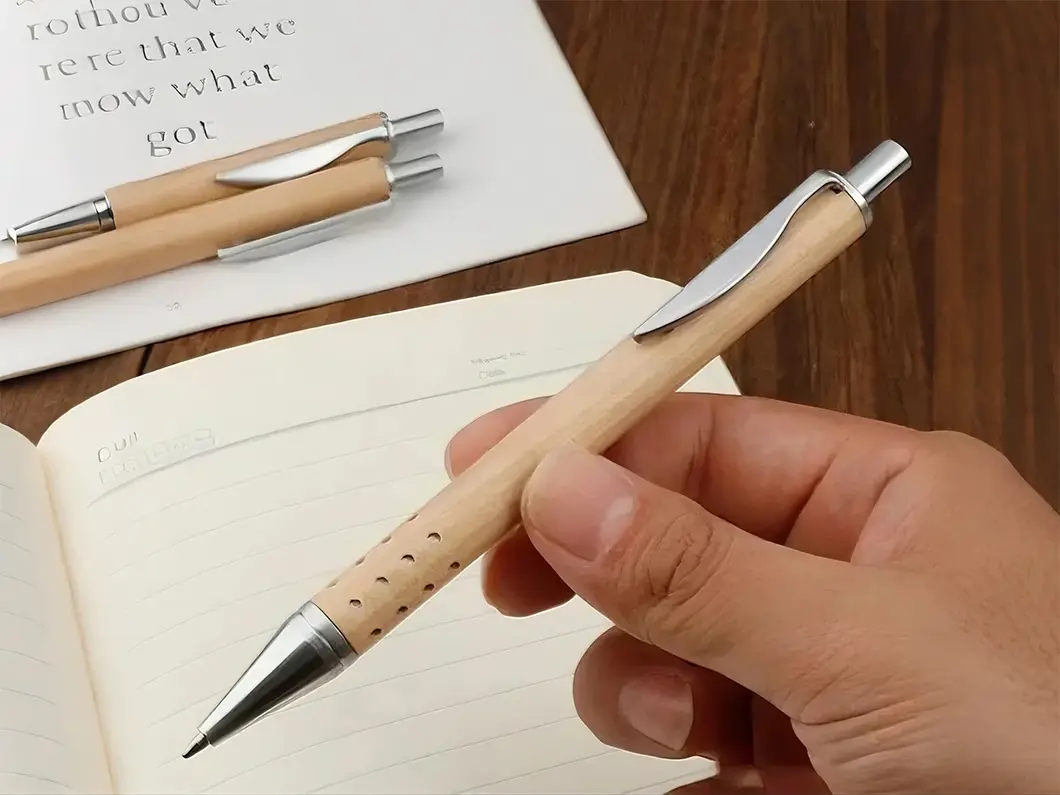 Bamboo Silver Trim Pen - View 2