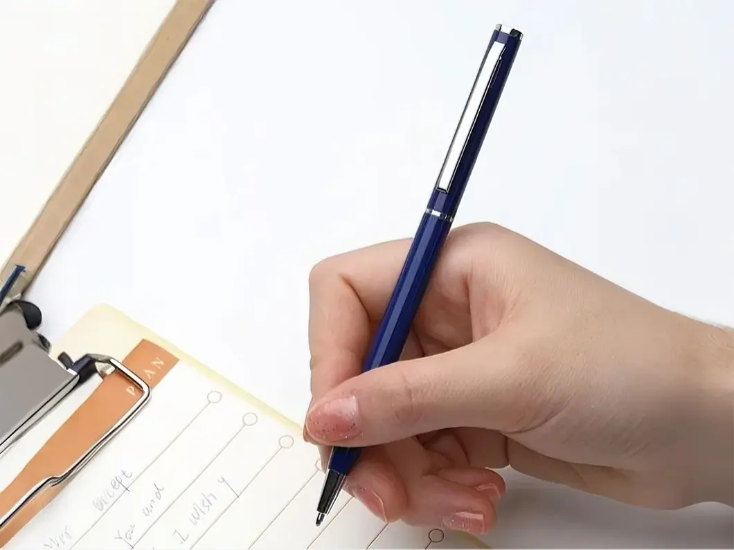 Slim Aluminum Click Ballpoint Pen - View 2