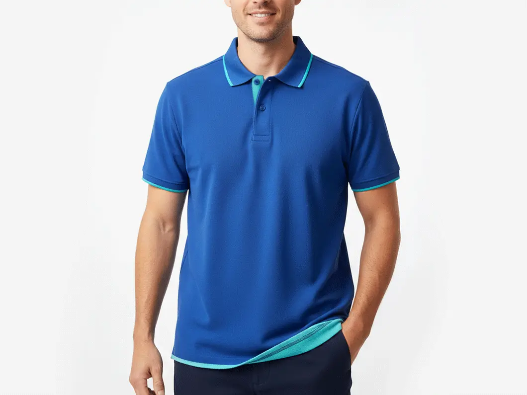 Contrast Detail Polo Shirt