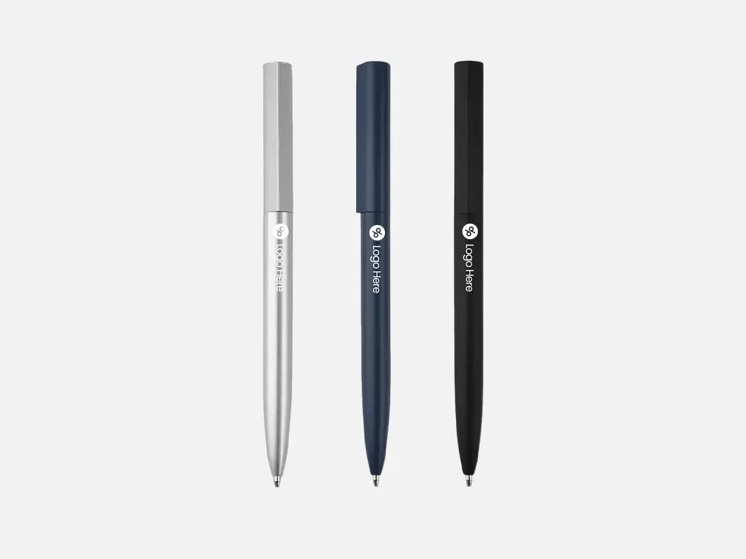 Hexagonal Aluminum Gel & Ballpoint Pen - View 1