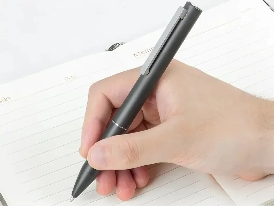 Matte Black Metal Click Ballpoint Pen - View 2