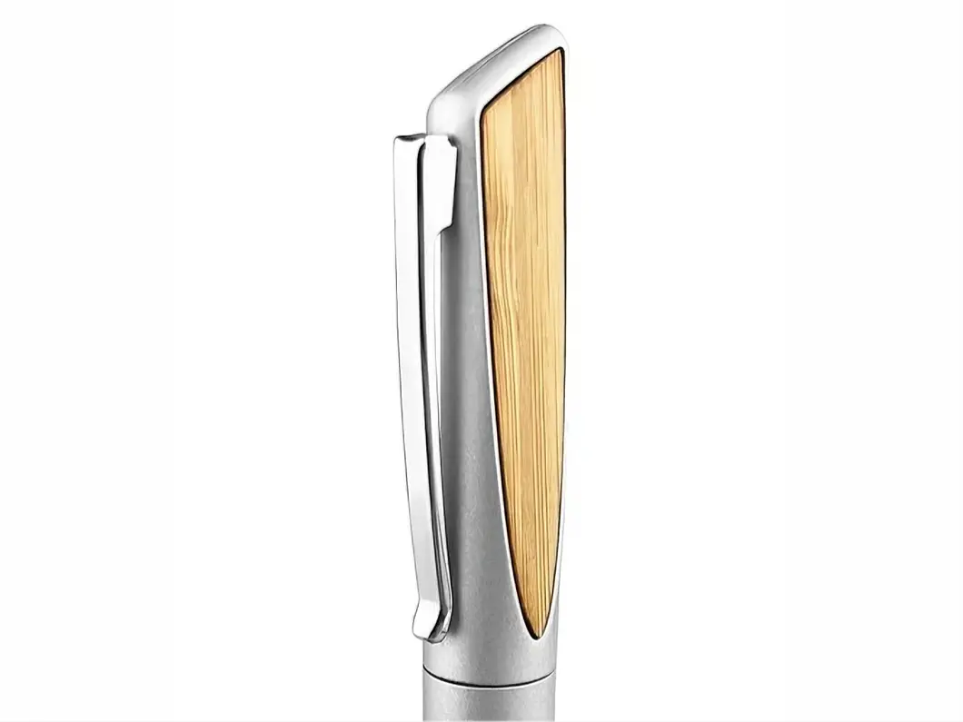 Bamboo Accent Metal Pen - View 2