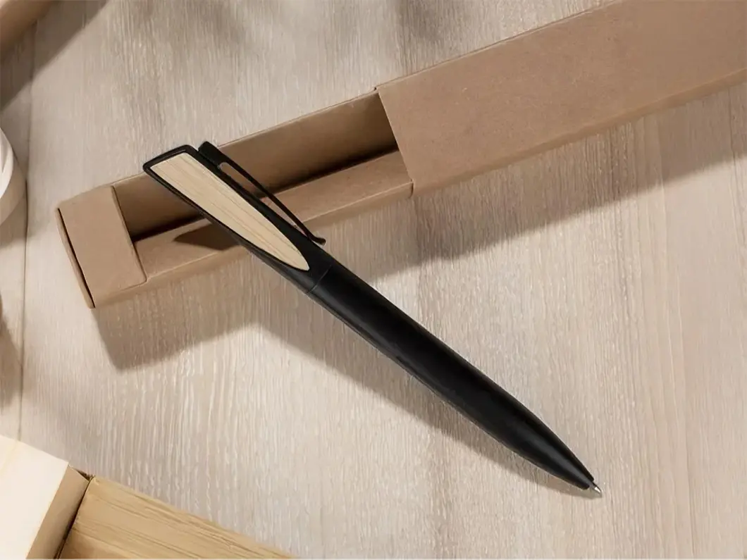 Bamboo Accent Metal Pen - View 3