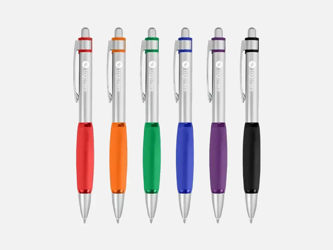 Two-Tone Brass Pen with Rubber Grip - View 1