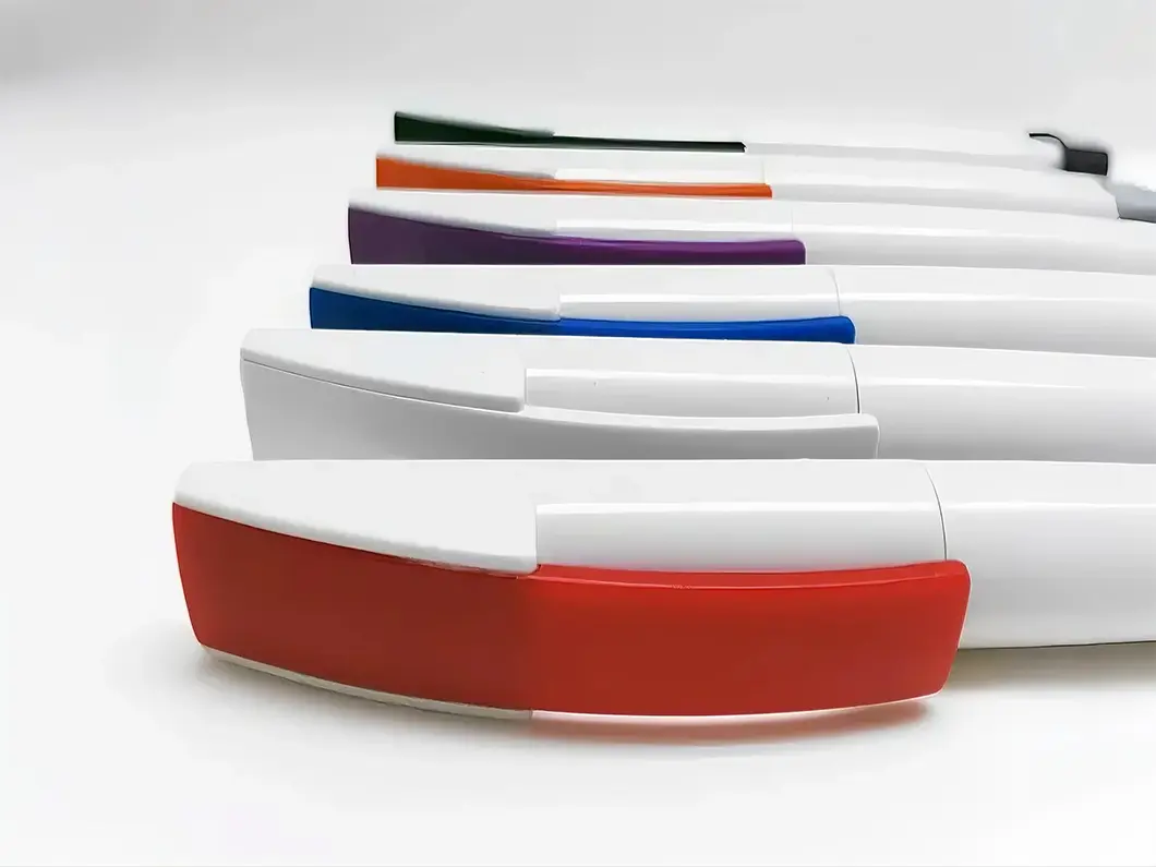 White Barrel Twist Pen with Color Accents - View 2