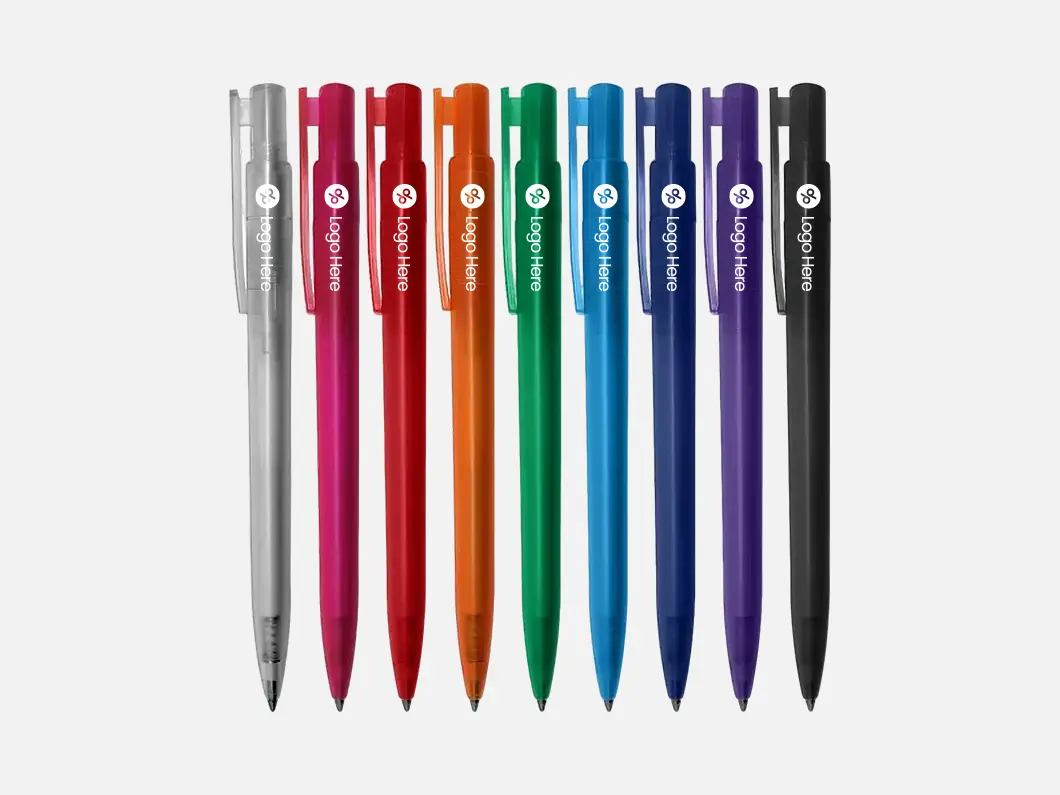 Transparent Barrel Click Pen - View 1
