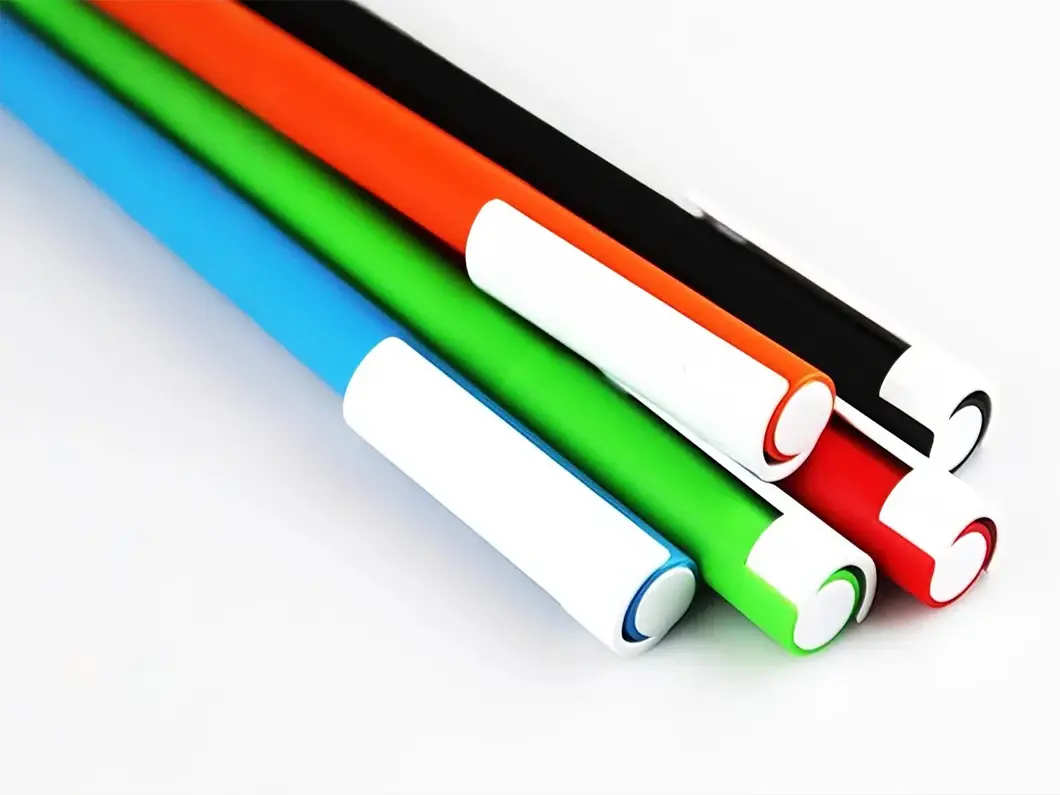 Color Barrel White Clip Retractable Pen - View 2