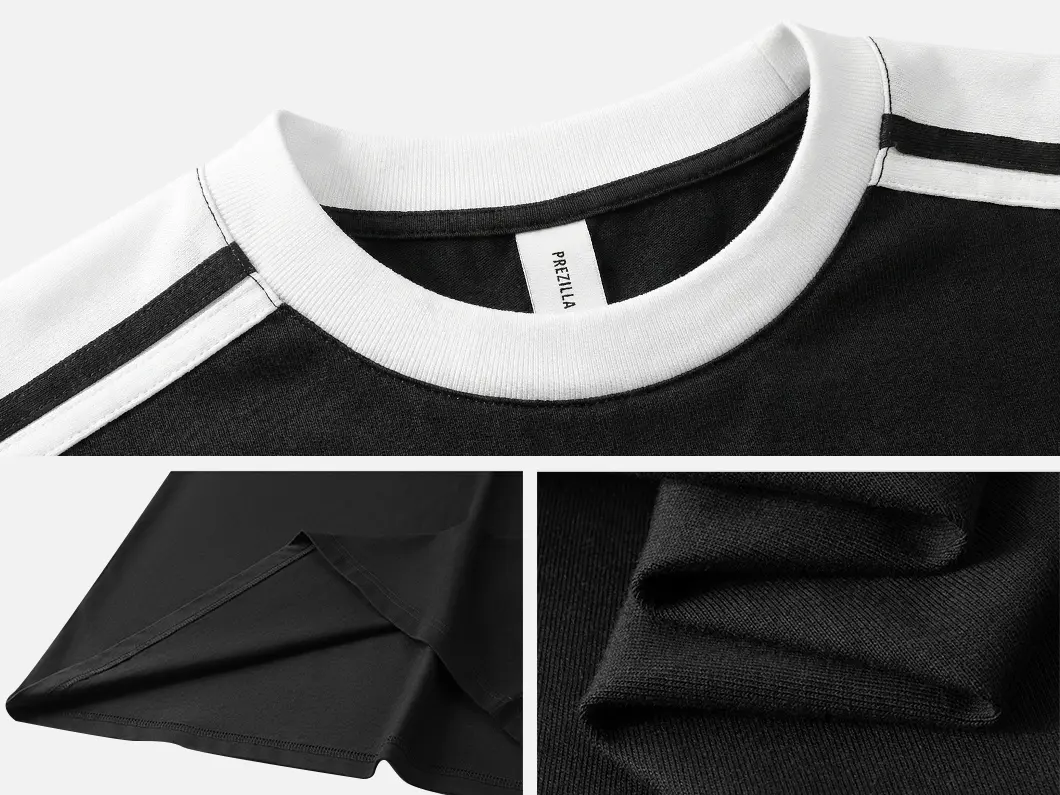 Stripe Detail Cotton T-Shirt - View 4
