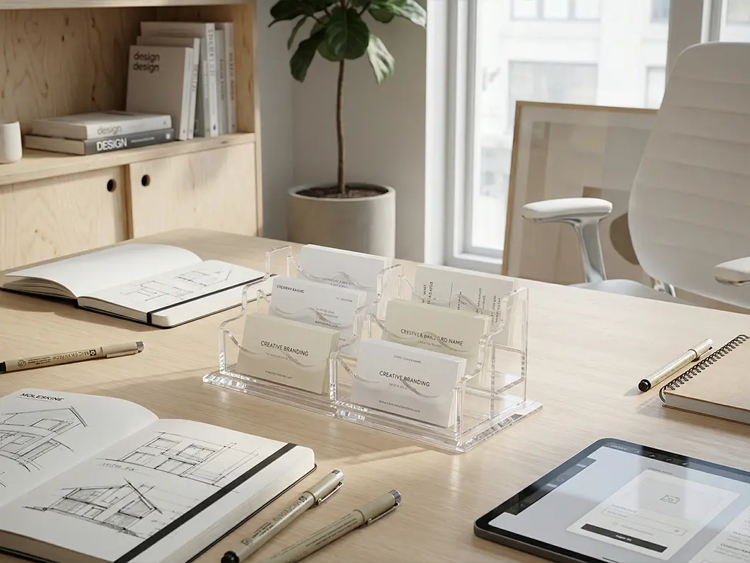 Multi Pocket Acrylic Business Card Holder - View 1