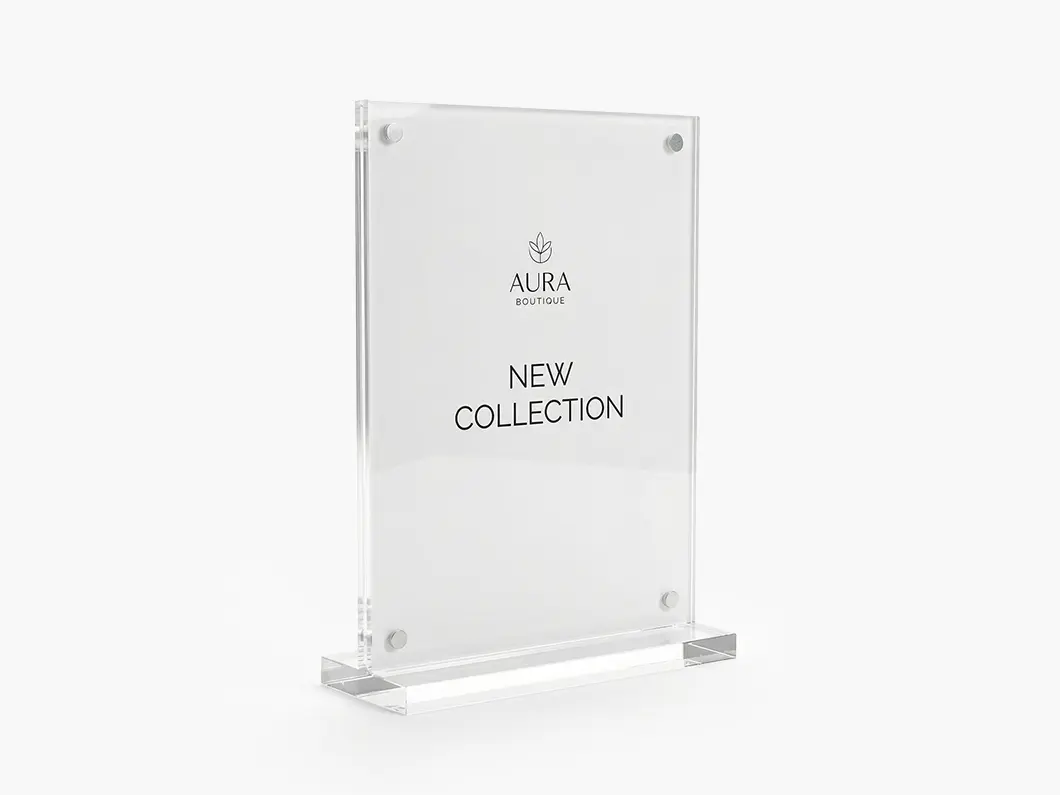 Acrylic T-Shape Sign Holder
