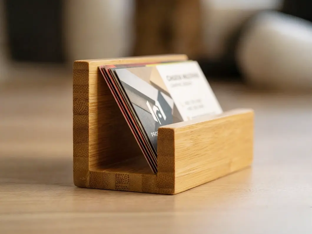 Bamboo Business Card Holder - View 3