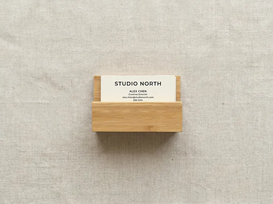 Bamboo Business Card Holder - View 4