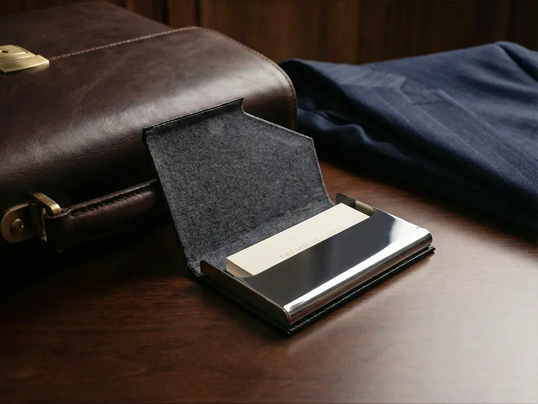 Leather Business Card Holder - View 1