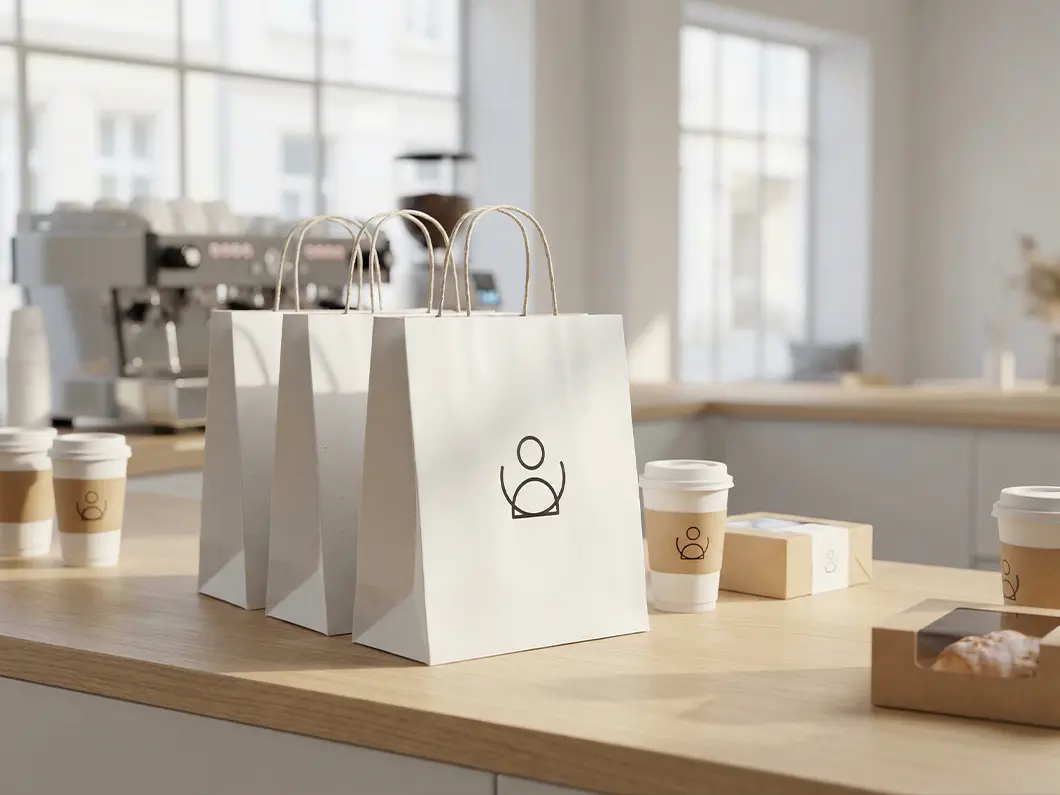 Kraft Takeout Paper Bags - View 2