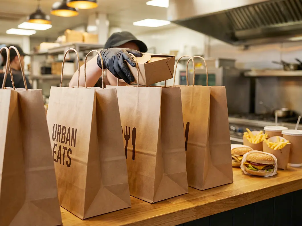 Kraft Takeout Paper Bags - View 4