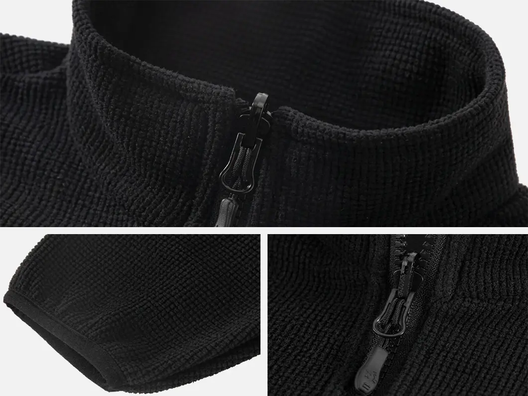 Grid Texture Fleece Jacket - View 5