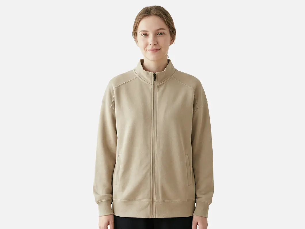 Cotton Blend Zip Jacket