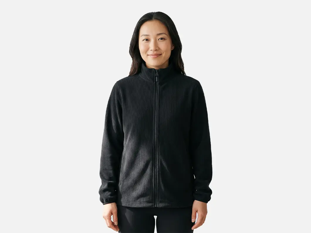 Grid Texture Fleece Jacket - View 1