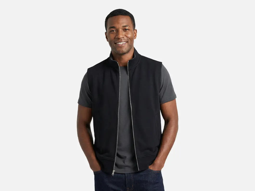 Double Knit Casual Zip Vest