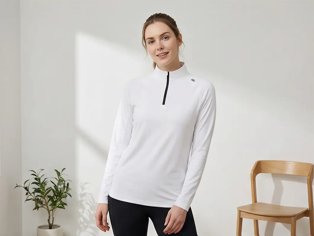 Performance Quarter-Zip Long Sleeve T-Shirt - View 1
