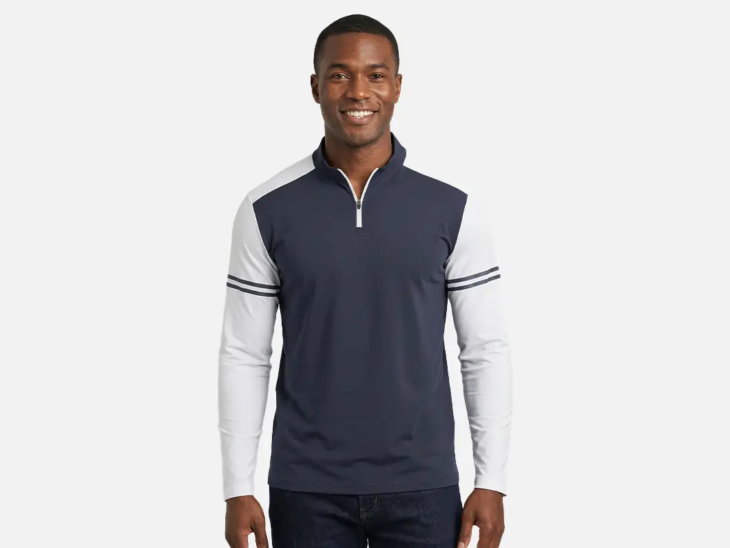 Lightweight Athletic Quarter-Zip Long Sleeve T-Shirt