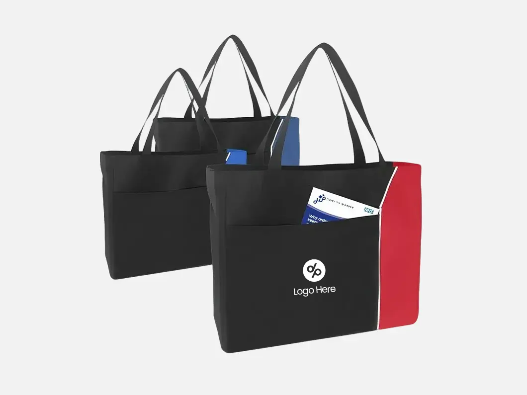 Two-Tone Polyester Tote Bag - View 2