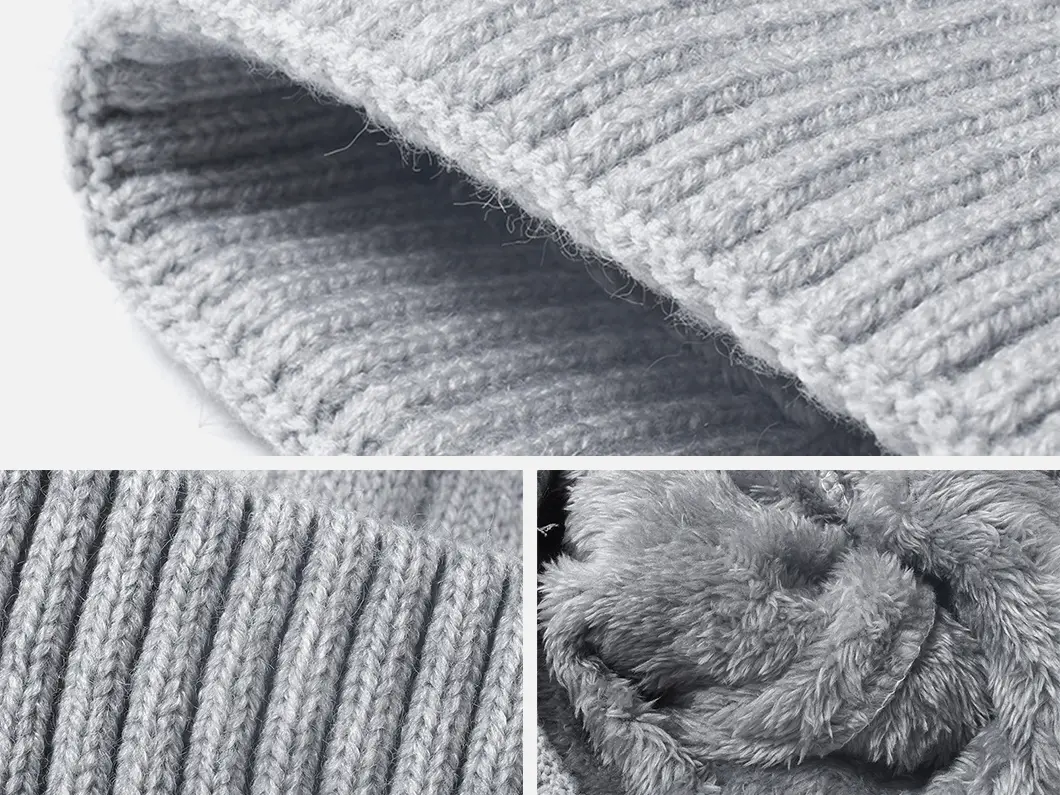Plush Lined Cable Knit Pom Beanie - View 2