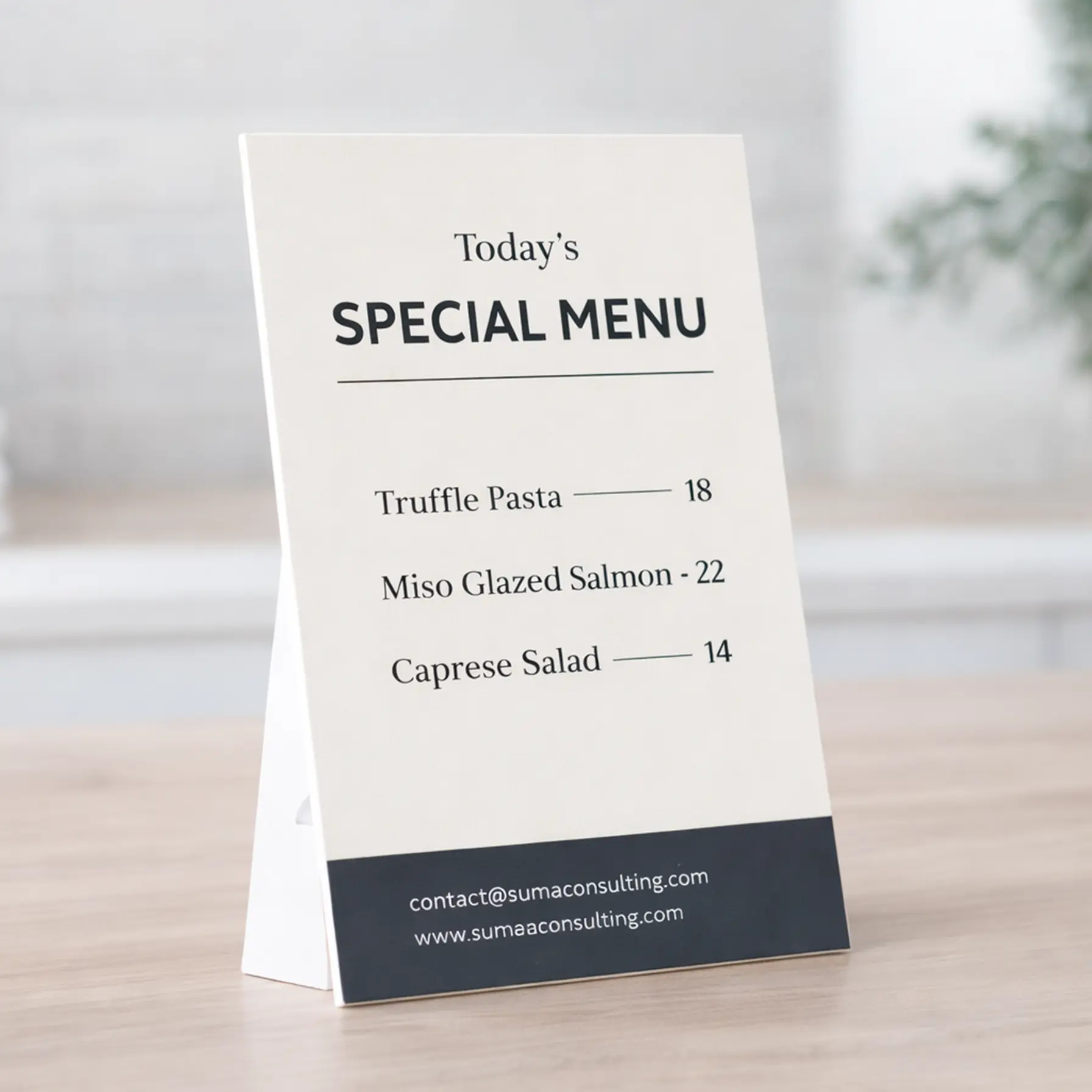 Mounted Tabletop Signs