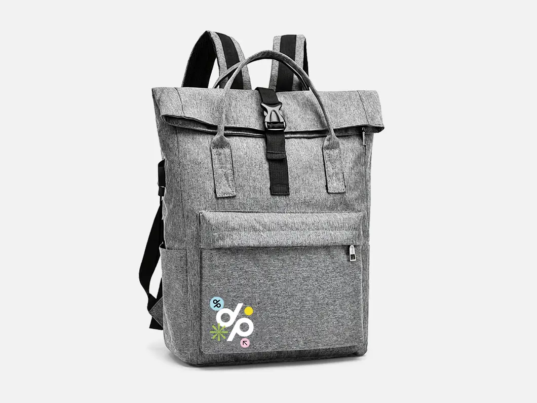 Roll Top Laptop Backpack with USB Charging