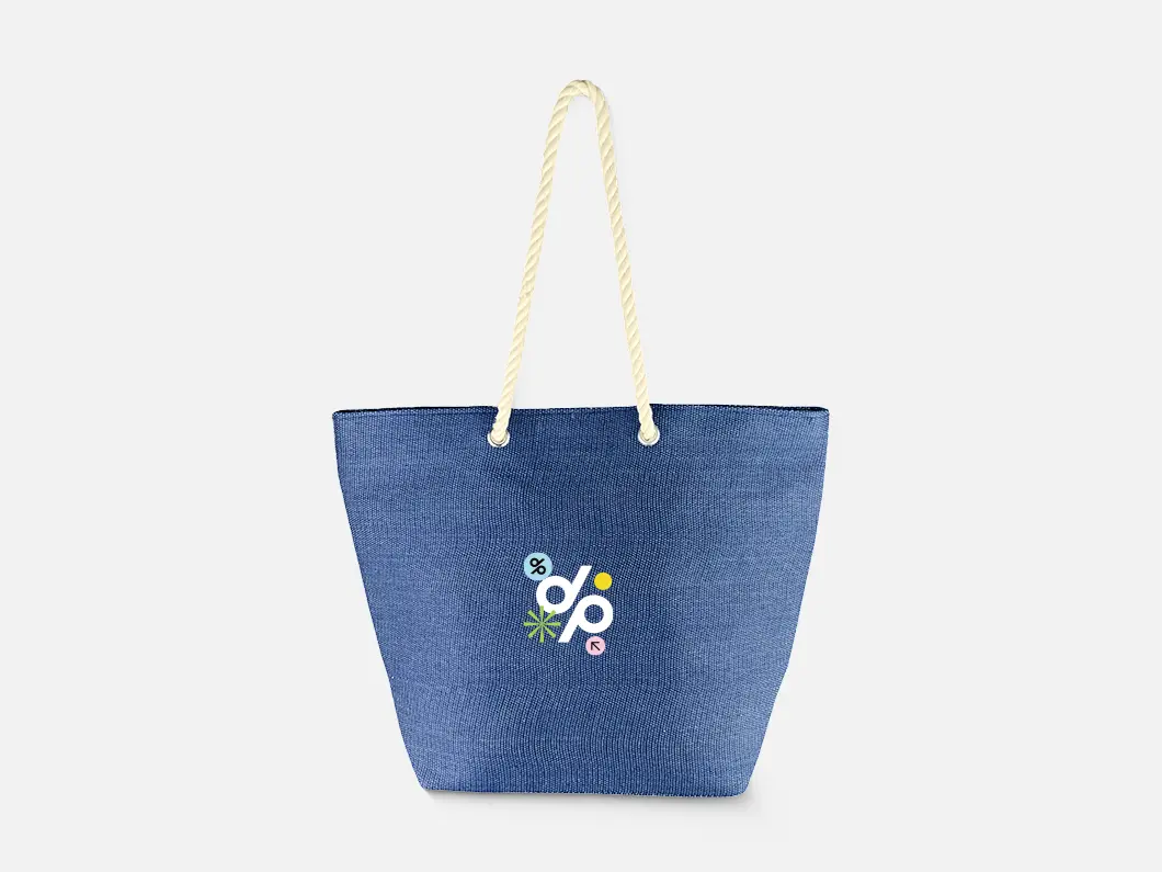 Rope Handle Beach Tote Bag - View 1