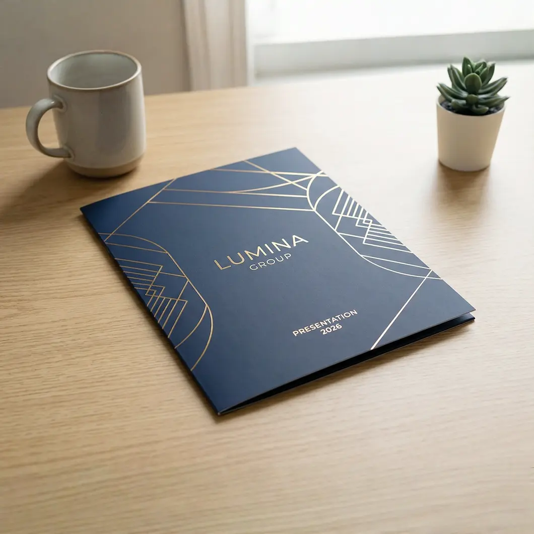 Branded Foil Accent Presentation Folders
