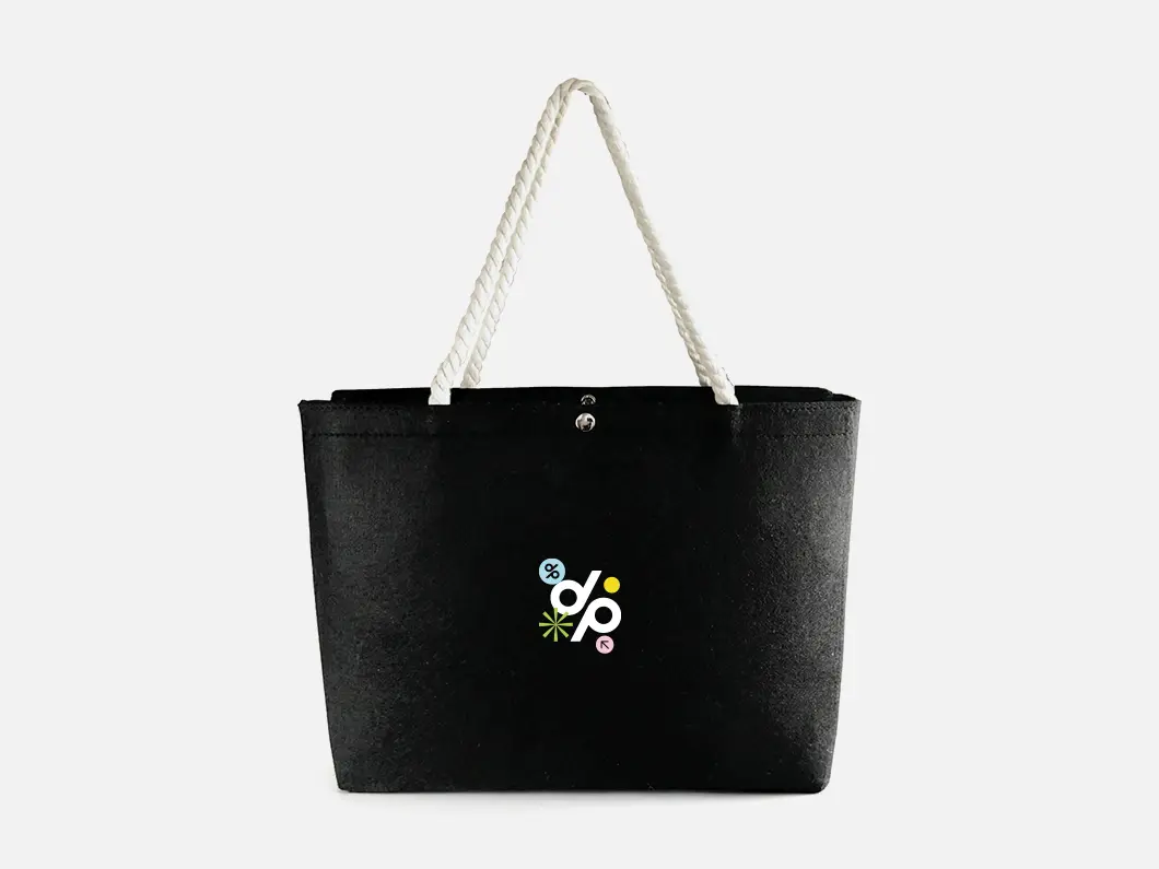 Felt Rope Handle Tote Bag
