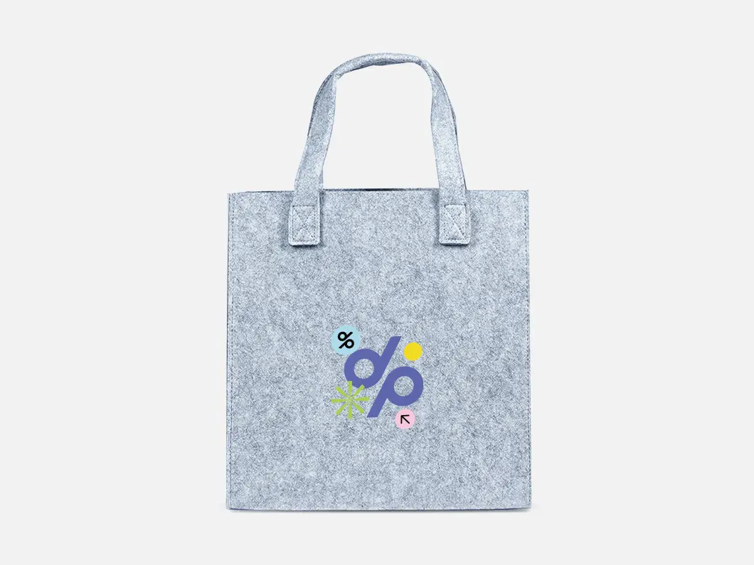 Structured Felt Cube Tote Bag - View 1