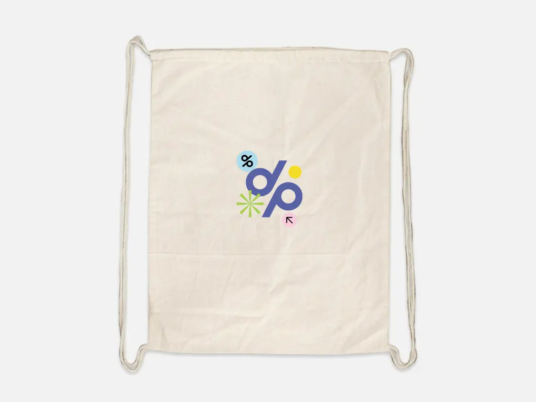 Lightweight Cotton Drawstring Backpacks - View 1