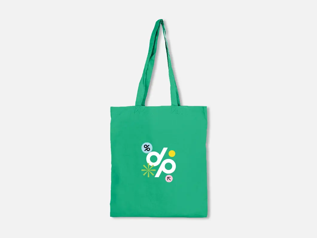 Colored Calico Tote Bag No Gusset
