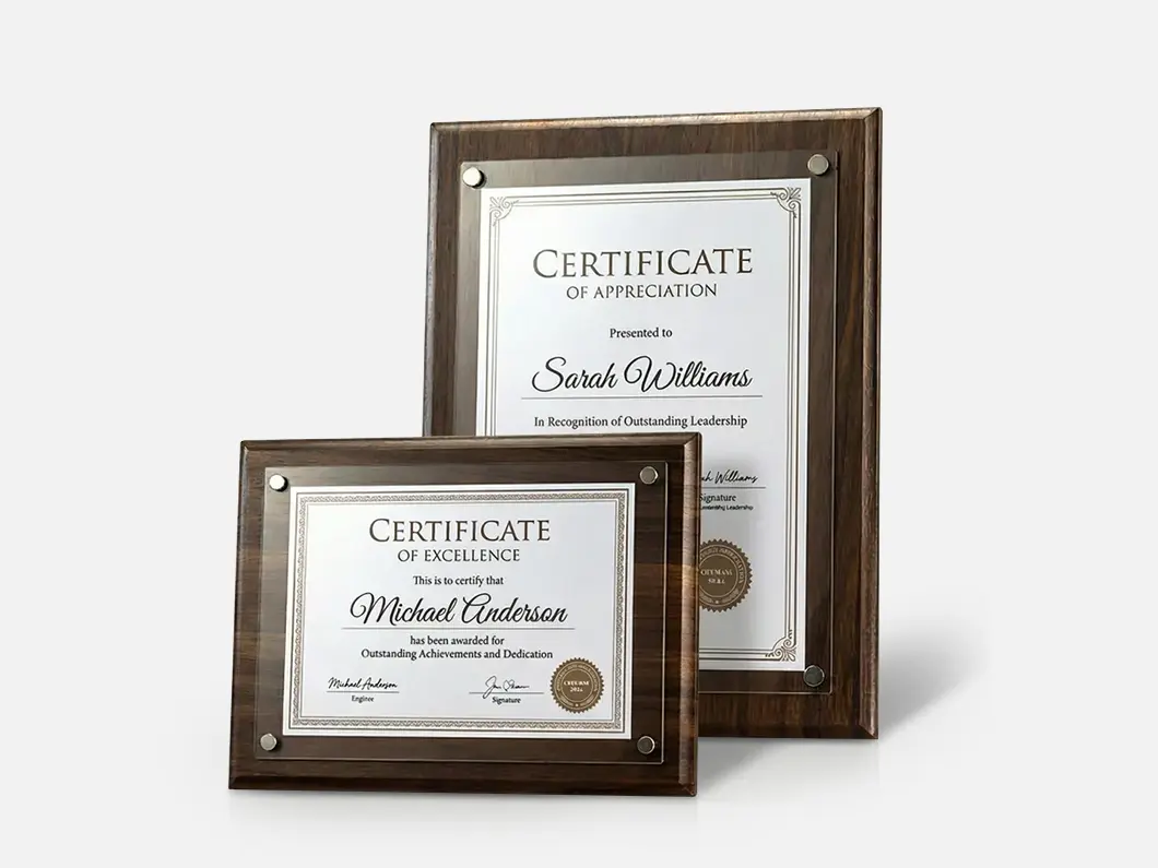 Removable Acrylic Certificate Frame