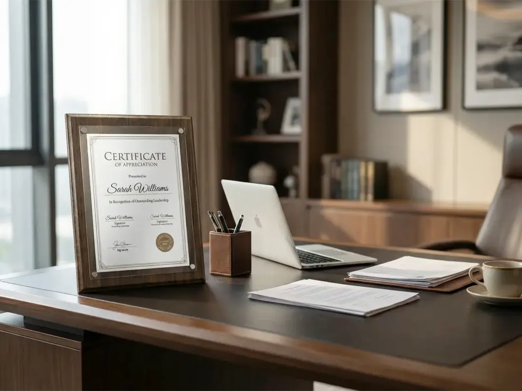 Removable Acrylic Certificate Frame - View 1