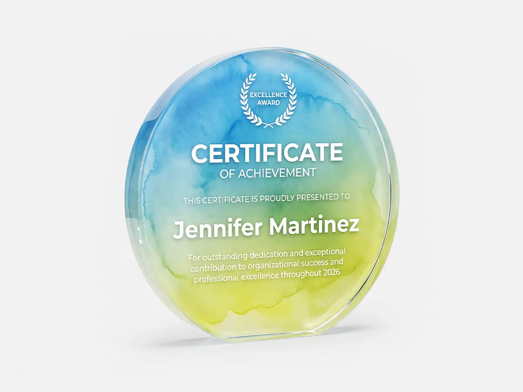 Round Crystal Award Plaque