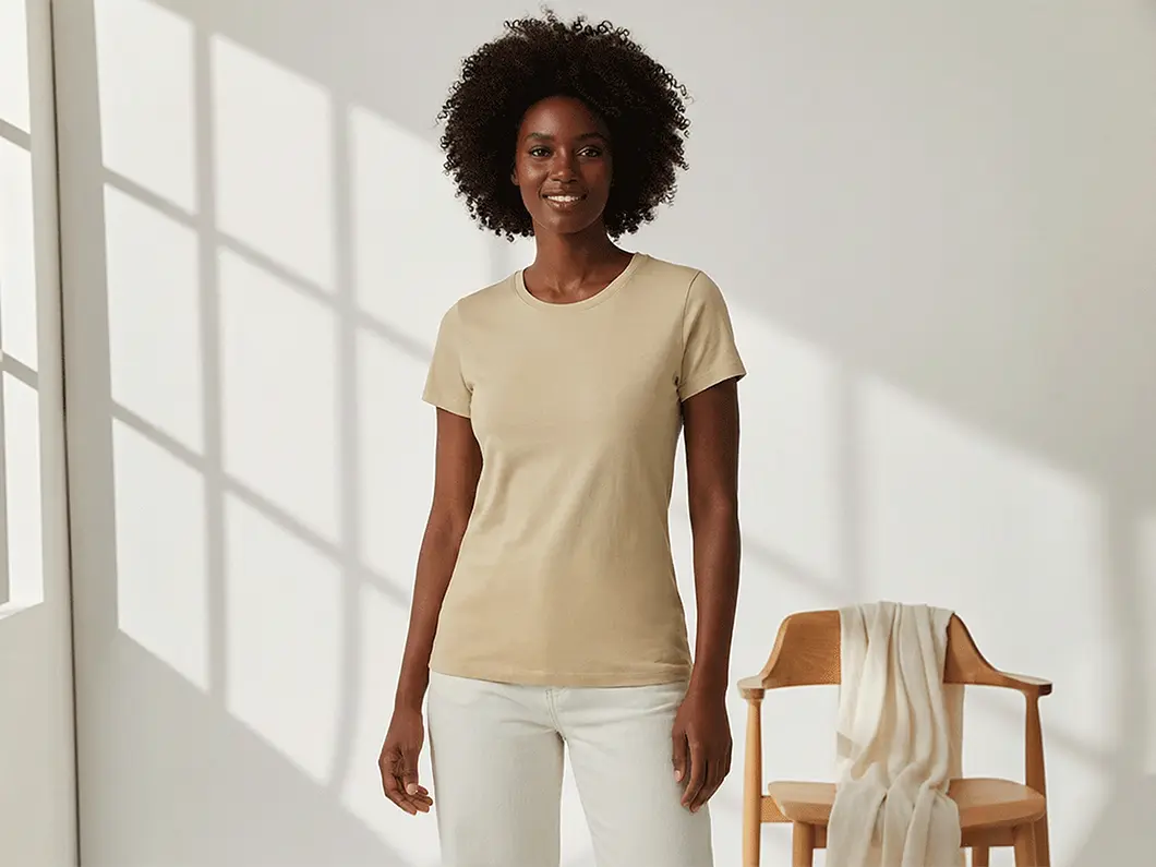 Solid Color Cotton T-Shirt - View 1