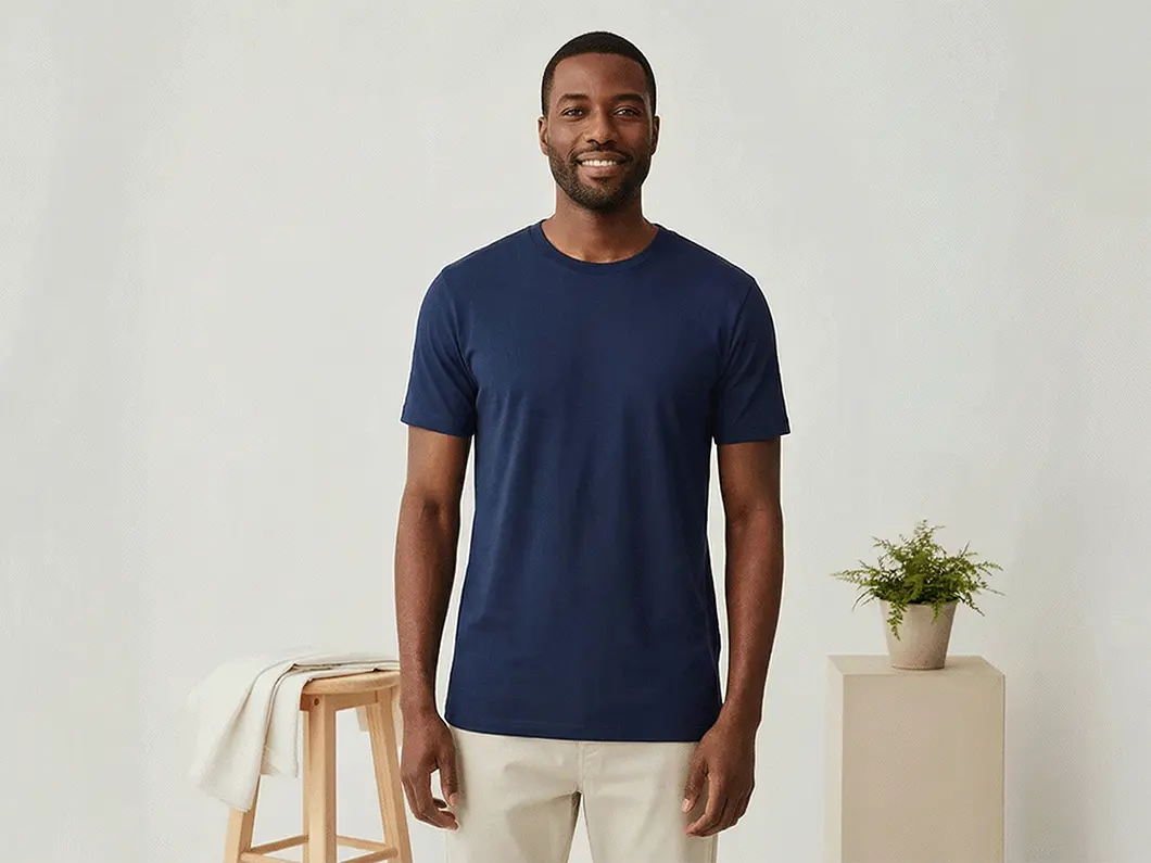 Solid Color Cotton T-Shirt - View 2