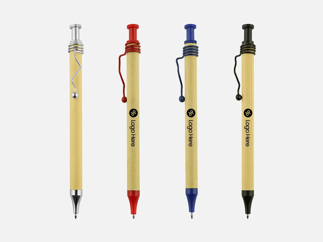 Recycled Paper Pen with Metal Clip - View 1