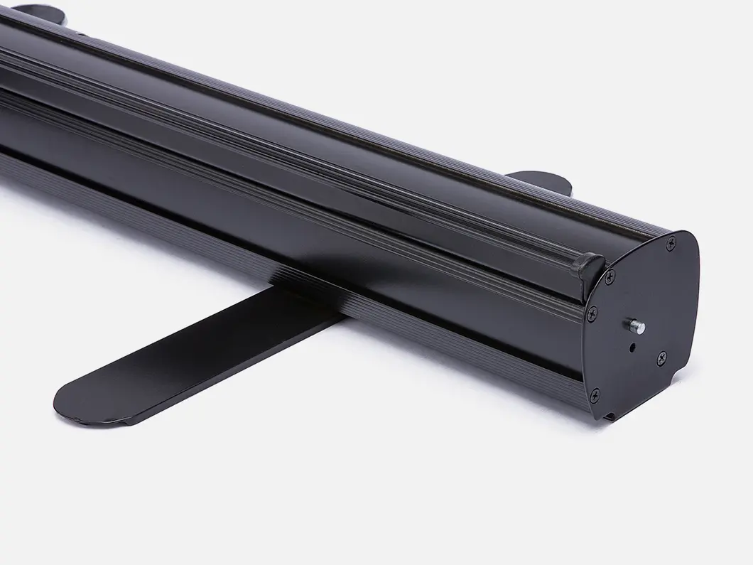 Black retractable banner