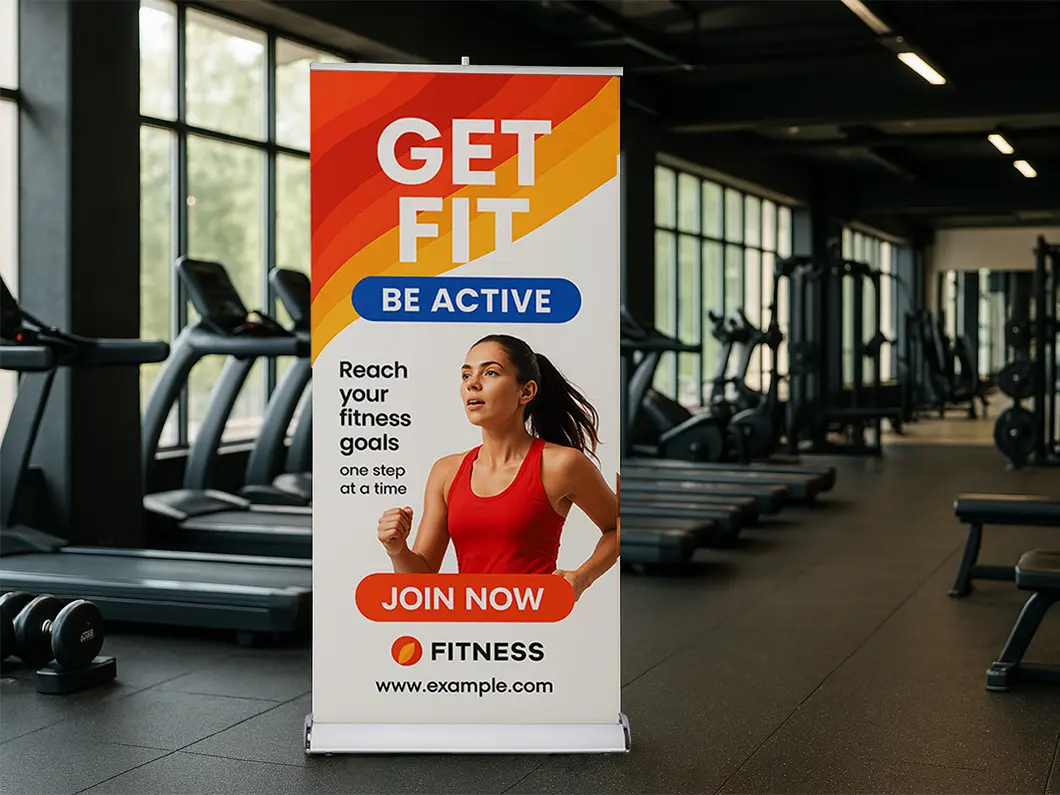 Double-sided retractable banner